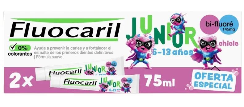 Duplo Fluocaril Gel Bubbel Junior 6-13 Jaar 2x75ml