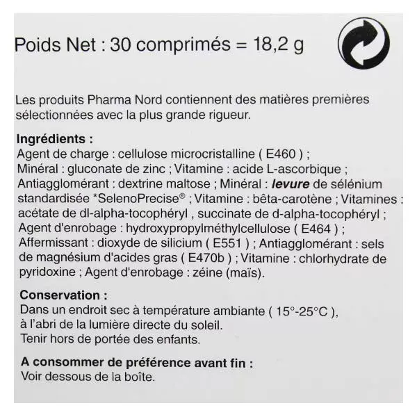 Pharma Nord Sélénium+Zinc 30 comprimés Pas cher
