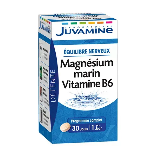 Juvamine Equilibre Nerveux Magnésium Marin Vitamine B6 30 comprimés