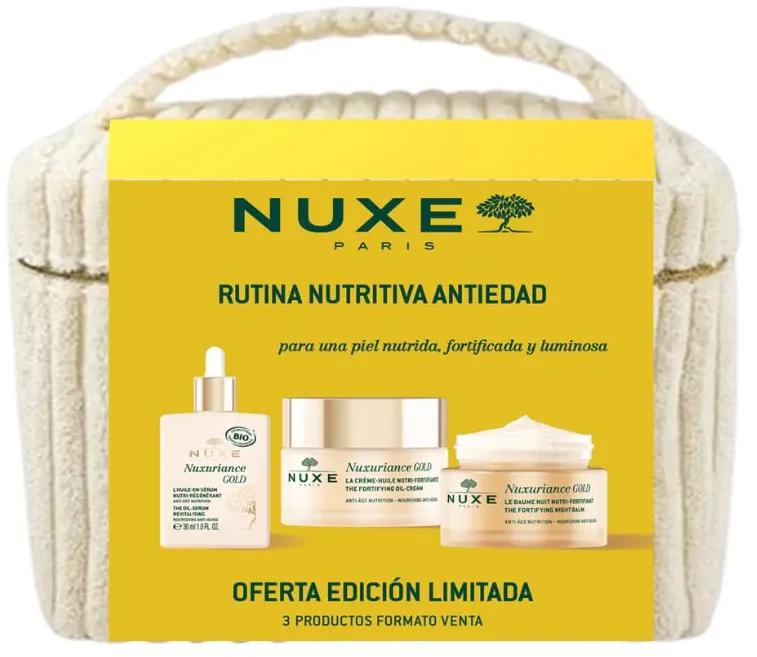 Nuxe Nuxuriance Gold Serum in Öl 30 ml + Tagescreme 50 ml + Nachtbalsam 50 ml