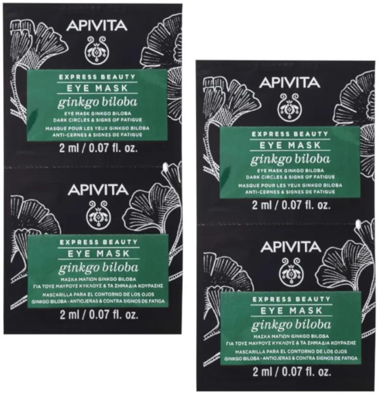 Apivita Express Beauty Augenmaske gegen Müdigkeitserscheinungen mit Ginkgo 4x2 ml