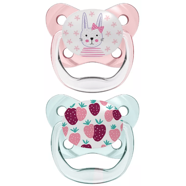 Prevent Pacifier Pink Butterfly Shield 0-6m 2 units