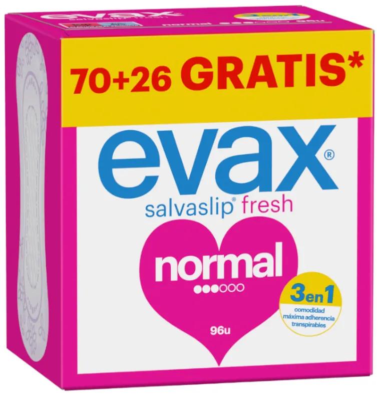 Protège-slips Evax Normal 96 unités (70 + 26 GRATUITES)