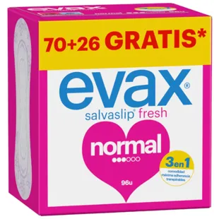 Evax Normal Panty Liners 96 units (70+26 FREE)