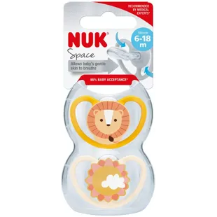 Nuk Space Silicone Pacifier Lion/Sun 6-18m 2 units