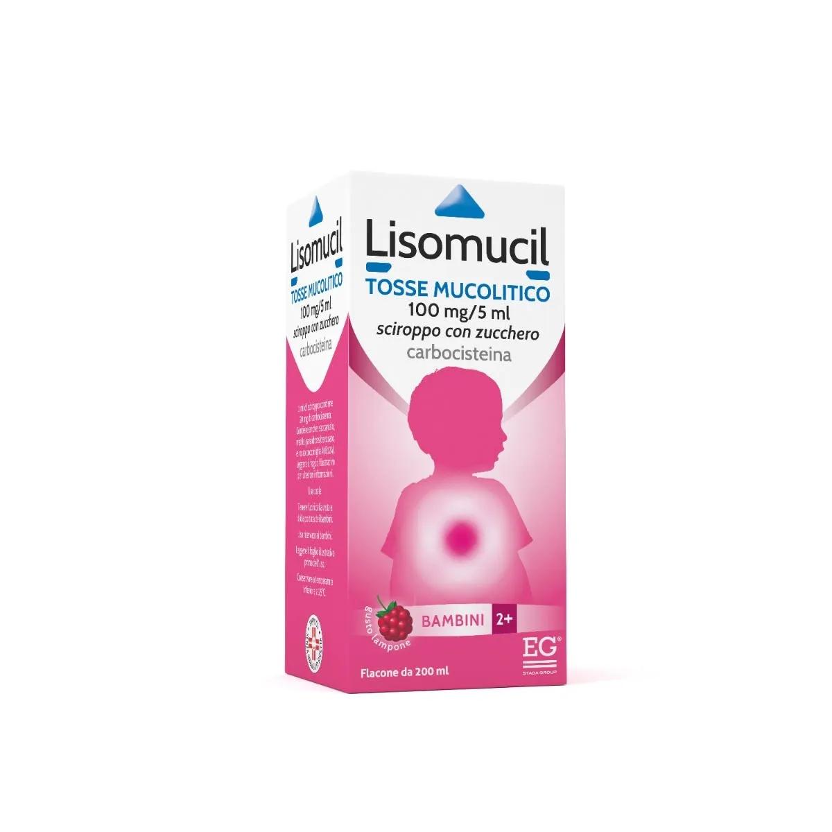 Lisomucil Bambini 100 mg/5 ml Carbocisteina Sciroppo Tosse Grassa 200 ml