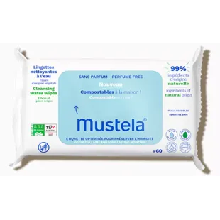 Mustela Toalhetes de Água Sem Perfume 60 unidades