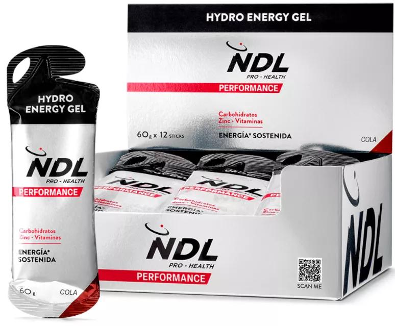 NDL Pro-Health Gel Energético Sin Cafeína Sabor Cola 12x60 gr