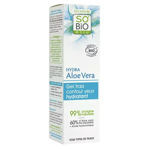 So'Bio Étic Hydra Aloe Vera Gel Frais Contour Yeux Hydratant Bio 15ml