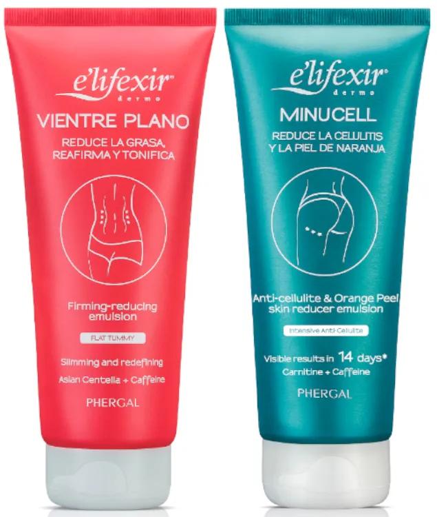 Elifexir Minucell Anti-Cellulitis Crème 200 ml + Crème voor het verminderen van een platte buik 200 ml