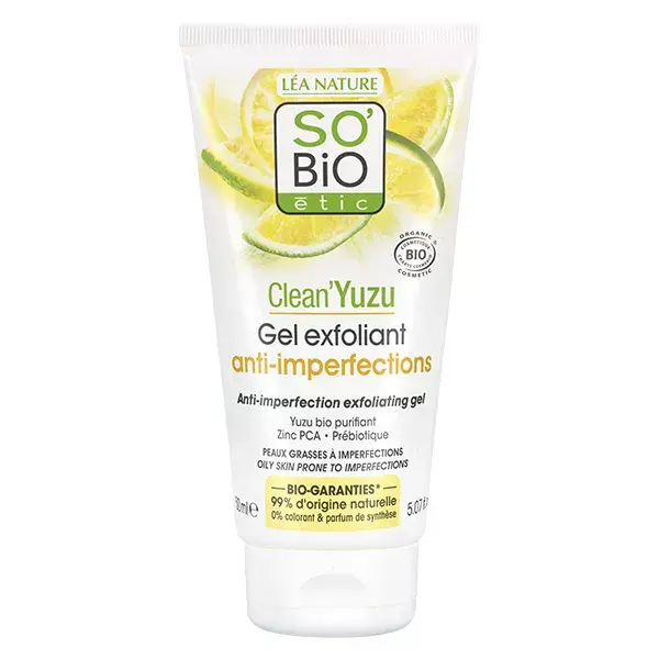 So'Bio Étic Clean’Yuzu Gel Exfoliant Bio 150ml