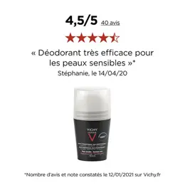 Vichy Homme Déodorant Anti-Transpirant 48h Roll-On 50ml