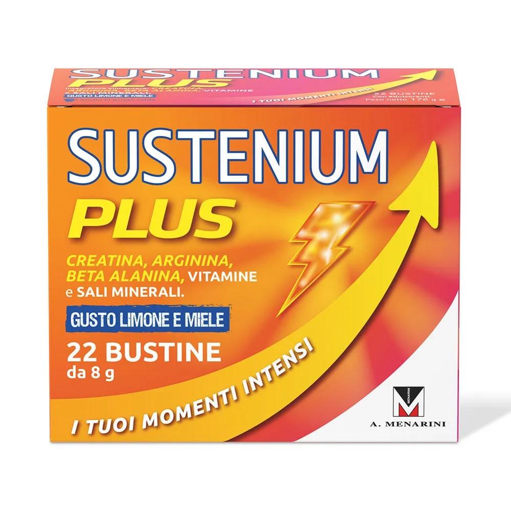 Sustenium Plus Limone e Miele Integratore Energizzante con Vitamine, Minerali e Aminoacidi, 22 Bustine