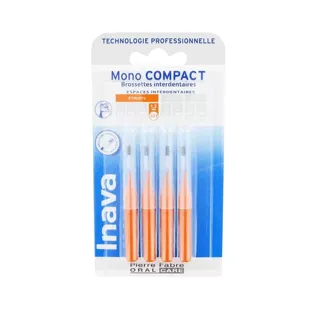 Inava Spazzolini Interdentali 1.2mm Mono Compact Spazi Stretti Arancione 4 unità