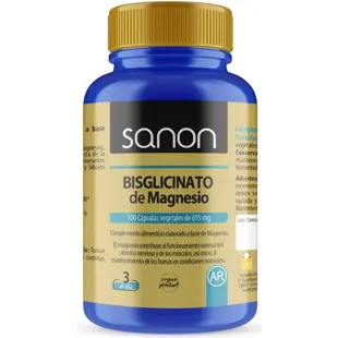 Sanon Bisglicinato de Magnesio 695mg 100 Cápsulas Vegetales