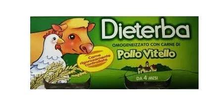 Dieterba Omogenizzato Vitello e Pollo 3 Vasetti da 80 g