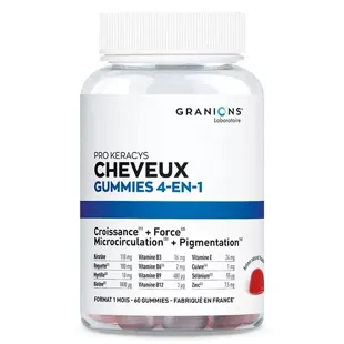 Granions Pro Keracys 4-en-1 Anti-Caduta dei Capelli Forza Crescita Brillantezza Frutti Rossi 60 gummies