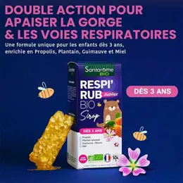 Santarome Bio Respi'Rub Sirop Enfant Bio Propolis Goût Fraise 100 ml