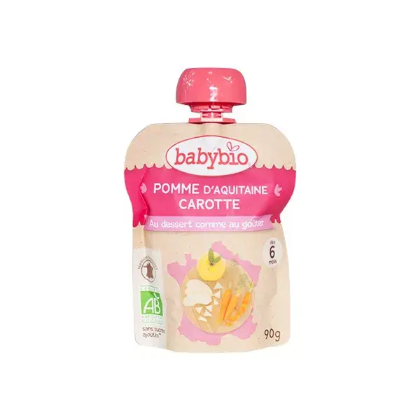 Babybio My Fruit Purée Apple & Carrot from 6 months 90g