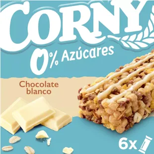 Barra de chocolate branco Corny sem adição de açúcar 6x20 gr