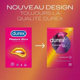 Durex Préservatifs Pleasure Me - 20 Préservatifs Perlés et Nervurés