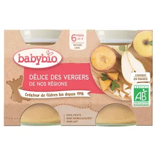 Babybio Mes Fruits Vasetti Delizia del Frutteto dai 6 mesi 2 x 130g