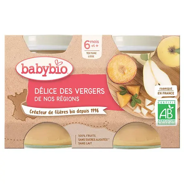 Babybio My Fruit Pot Fruit Delight from 6 months 2 x 130g