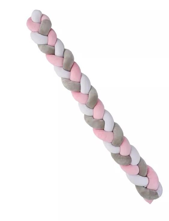 Galon Torsadé Déco Rose+Gris+Blanc Plastimyr 120 cm