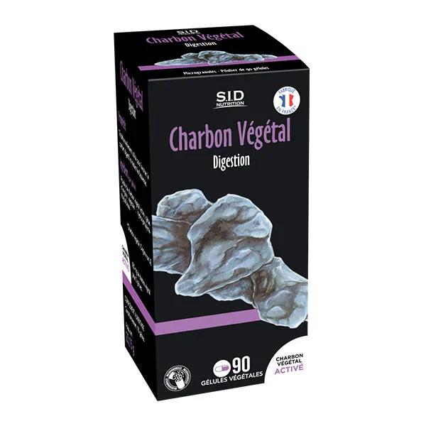 charbon végétal actif de glutathione SID Nutrition Phyto Classics 90 gélules végétales fabriqué à partir du bois de Châtaignier (Castena sativa Mill) Vertu Plus Charbon Activé 30