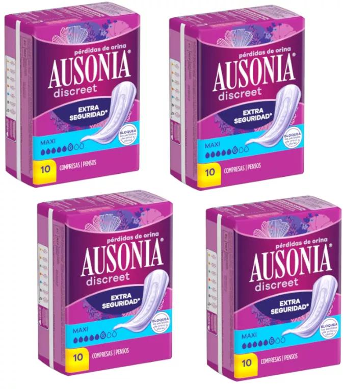 Ausonia Discreet Compresa Maxi Pérdidas Orina Mujer 4x10 uds