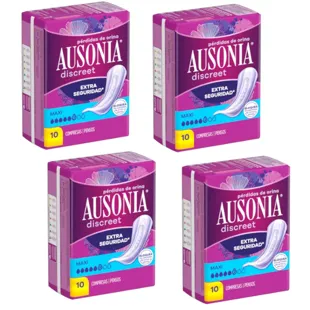 Compressa Maxi para perda de urina Ausonia Discreet feminina 4x10 unidades