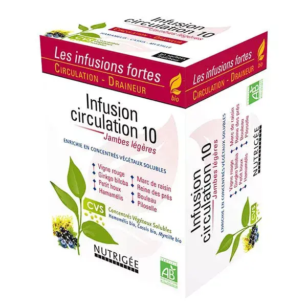 Nutrigée Infusion Circulation 10 Plantes 30 sachets