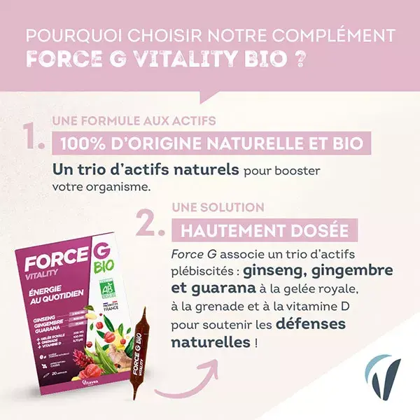 Nutrisanté Force G Organic Vitality Daily Energy 20 Vials