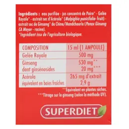 Superdiet Ginseng Gelée Royale 30 ampoules x 15ml