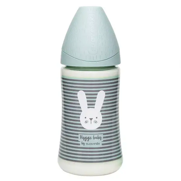 Suavinex Premium Adjustable Flow Bottle Rabbit Striped Green Grey 270ml