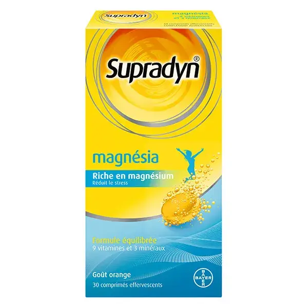 Supradyn Magnésia Anti-Stress Vitamines, Minéraux et Magnésium 30 comprimés effervescents