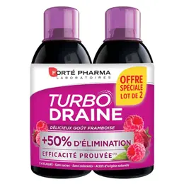 Forté Pharma TurboDraine Framboise Draineur Minceur Elimination Lot de 2x500ml