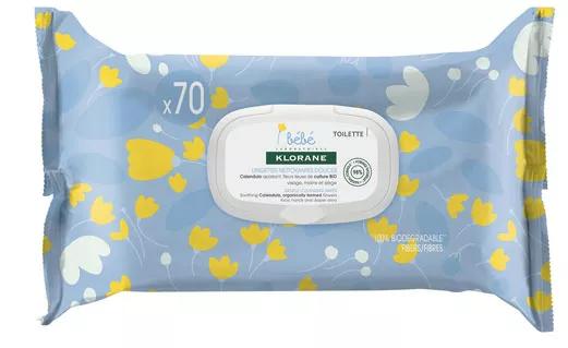 Klorane baby soft cleansing wipes 70 wipes