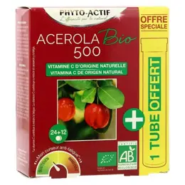 Phyto-Actif Acérola 500 Bio 24 comprimés + 12 offerts