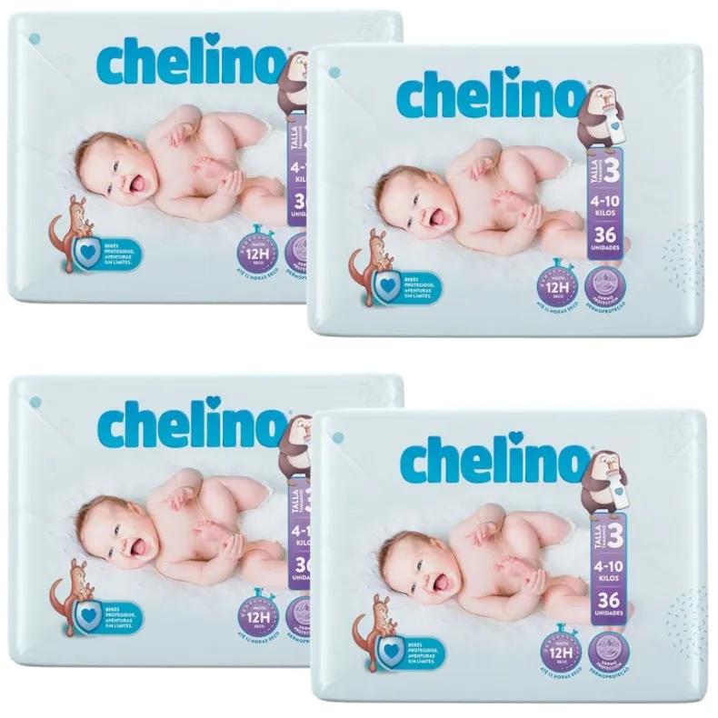 Chelino Luiers Maat 3 (4-10 Kg) 4x36 stuks