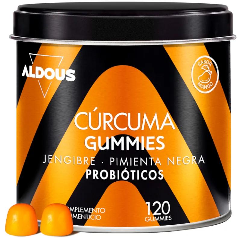 Aldous Curcuma au gingembre, poivre noir et probiotiques 120 bonbons gélifiés