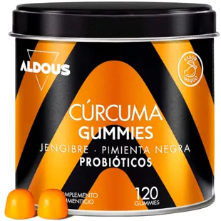 Cúrcuma Aldous com Gengibre, Pimenta-do-Reino e Probióticos 120 Gomas
