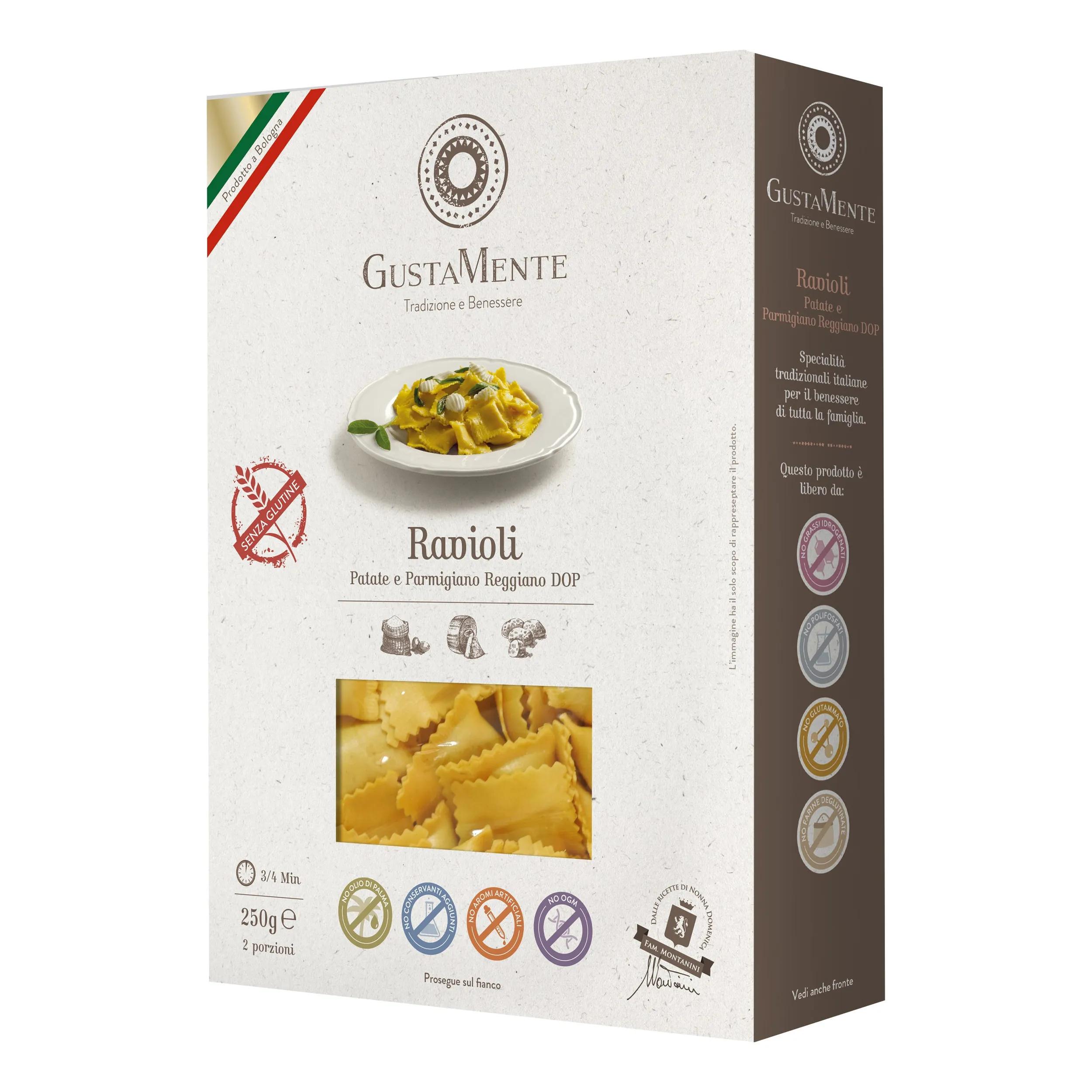 GustaMente Ravioli Patate E Parmigiano Reggiano Senza Glutine 250 g