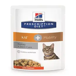 Hill's Prescription Diet Feline K/D Kidney + Mobility Care Aliment Humide Poulet 12 x 85g