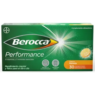 Berocca Performance Orange flavor 30 effervescent tablets Bayer