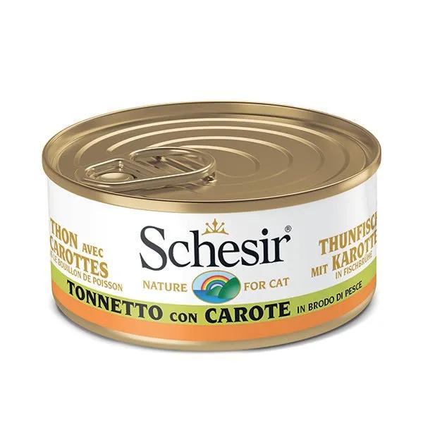 Schesir Tonnetto Con Carote Lattina Cibo Umido Gatto Adulto 70G