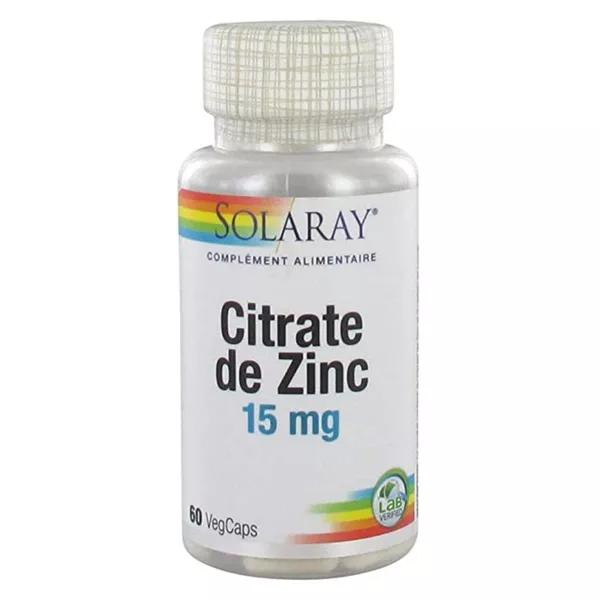 Solaray Citrato de Zinc 15mg 60 capsulas vegetales 