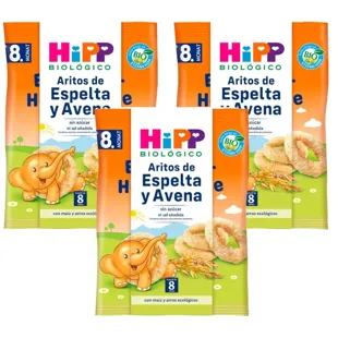 HiPP Aritos de Espelta y Avena BIO +8m 3x30 gr