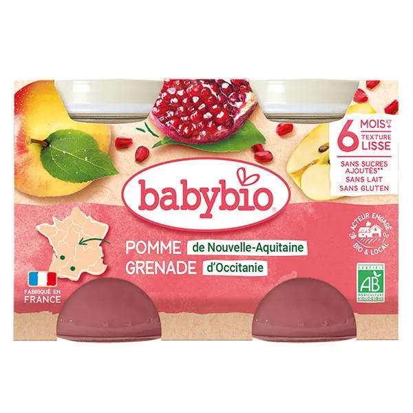 Babybio Frutas Manzana Granada +6m BIO 2 x 130g
