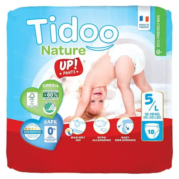Tidoo Nature Stand Up Culotte d'Apprentissage Taille 5 Junior 18 culottes